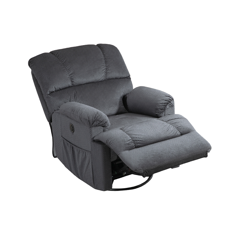 Sillón reclinable manual grande individual para sala de estar, con relleno suave de tela y mecanismo robusto y seguro