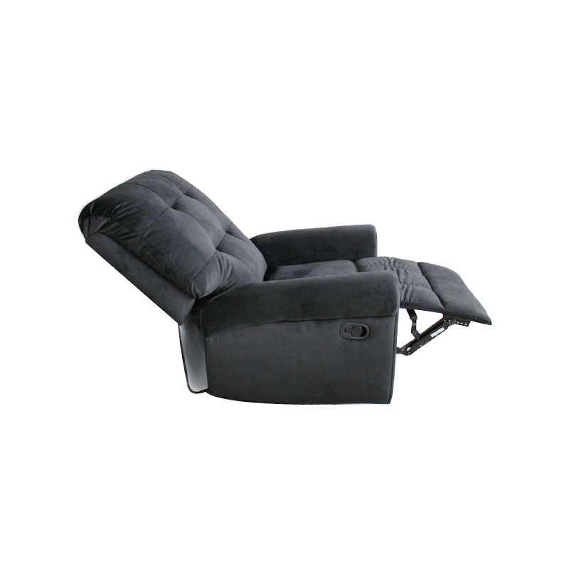 Sillón reclinable manual de alta calidad para sala de estar moderna, tapizado en tela de microfibra de terciopelo con botones capitoné