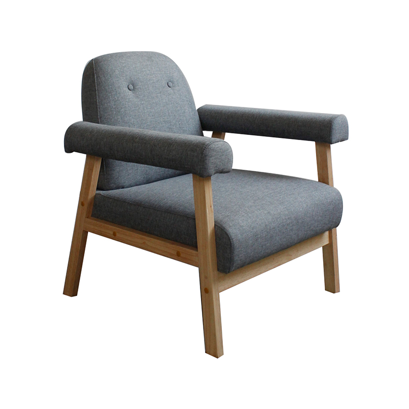 Sillón tapizado moderno con brazos, cómodo sillón de tela vintage para dormitorio o sala de estar con patas de madera