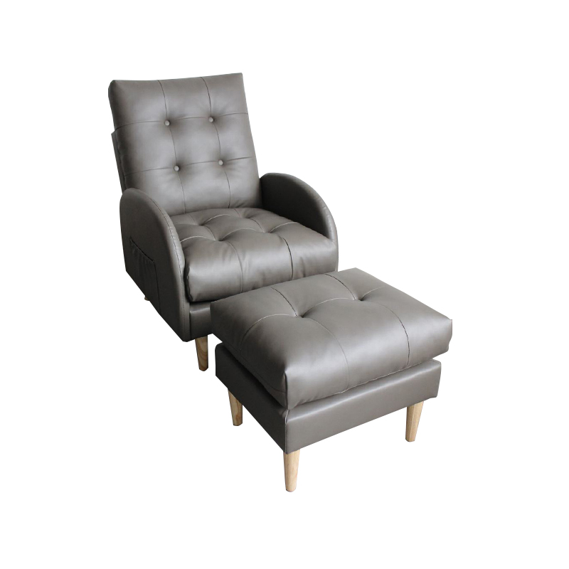 Venta al por mayor de lujoso sillón reclinable ajustable de cuero para sala de estar con reposapiés