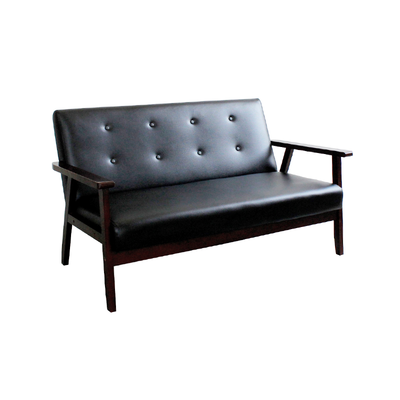 Sofá de cuero de mediados de siglo, sillón loveseat de cuero PU retro, estilo lounge moderno, venta de fábrica 