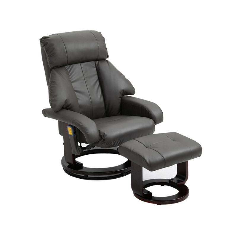 Sillón reclinable estilo Euro para RV con función de masaje y otomana giratoria