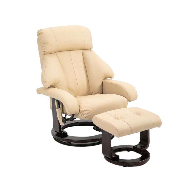 Sillón reclinable estilo Euro para RV con función de masaje y otomana giratoria