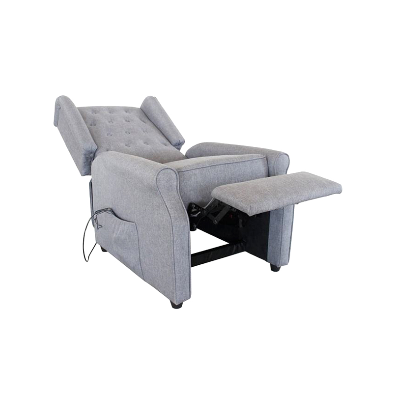 Sillón reclinable personalizado al por mayor para sala de estar, estilo wingback con botones, tapizado en microfibra, de fácil mecanismo de empuje hacia atrás