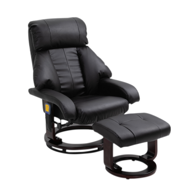 Sillón reclinable estilo Euro para RV con función de masaje y otomana giratoria