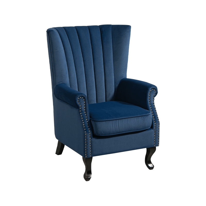 Sillón casero del acento del terciopelo del Wingback de los muebles para la sala de estar