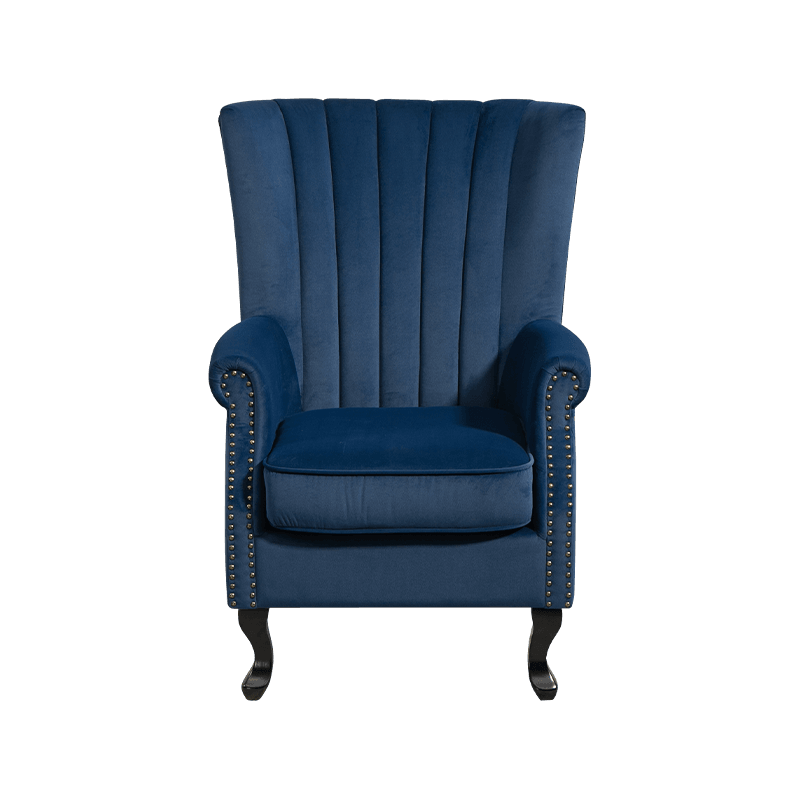 Sillón casero del acento del terciopelo del Wingback de los muebles para la sala de estar